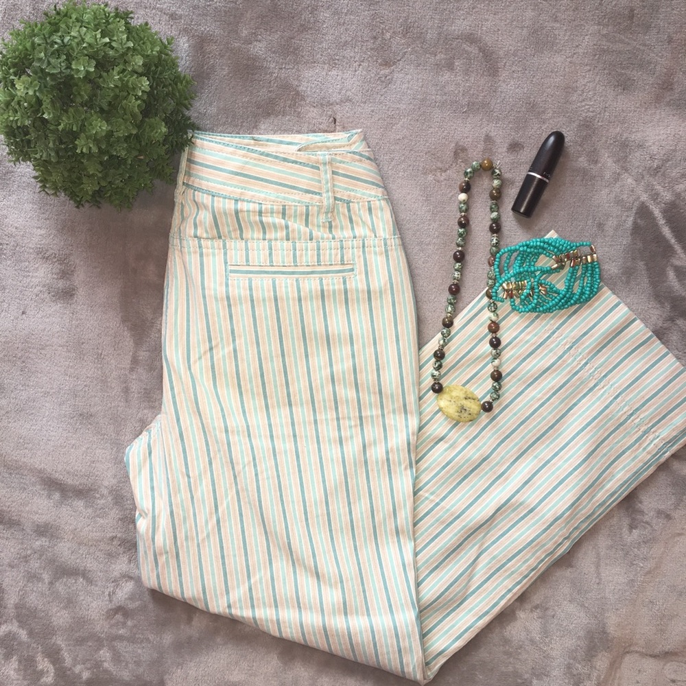 Ann Taylor Loft striped capris size 4